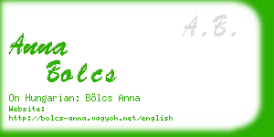 anna bolcs business card